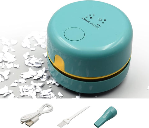 KBIKO-zxl Desktop Vacuum cleaner 01, USB Charging Keyboard Table with Nozzle, Detachable Mini for Desk, Cordless Cleaning, Dust, Crumbs, Computer (green)