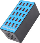 USB Charging Station, 20 Port USB 5V 20A, Smart Chip Real Time Current Control, Fast Charging, 100 to 240V USB Charger for Smart Phone, Tablet, Laptop, Computer(USA)