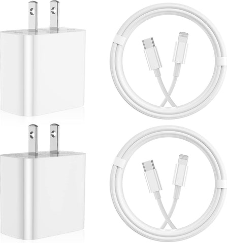 iPhone Fast Charger 4Pack [Apple MFi Certified] 2 pcs Apple Type C Wall Charger Block with 2 pcs 6FT Long USB C to Lightning Cable Fast Charging Cord for iPhone 14 13 12 11 Pro Max/SE 2022/ipad