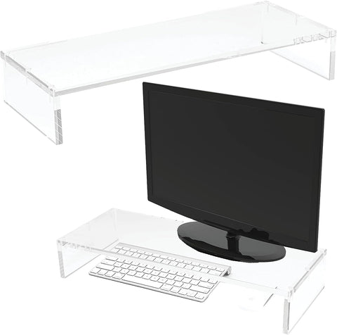 Mammoth DuraClear Heavy Duty 20" Acrylic Monitor Riser - Elevate Your Home or Office Setup with Desk Accessories & Workspace Organizers