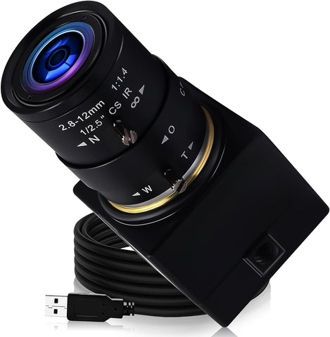 webcamera_usb Varifocal Lens USB Camera 4X Optical Zoom Webcam,2.8-12mm Varifocus Web Camera Adjust Angle,8MP Varifocal Webcams with IMX179,Focus Adjustable Raspberry Pi Windows Linux Web Cams