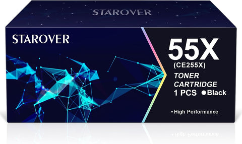 STAROVER 55X CE255X High Yield Toner Replacement for HP 55X 55A CE255X CE255XD Toner Cartridge for HP Enterprise P3015 P3015d P3015dn P3015x P3011 P3016 MFP M521 M525 Printer (1-Black)