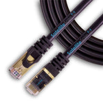 SatelliteSale RJ45 Cat-7 Network Ethernet SSTP Internet Cable 600 MHz 10 Gbps Universal Wire Black Cord 12 feet