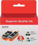 PGI35 CLI36 PGI-35 CLI-36 - SHEENGO Compatible Ink Cartridges Replacement for Canon PGI35 CLI36 PGI-35 CLI-36 to Compatible with Canon PIXMA IP110 TR150 IP100 MINI260 MINI320 Printer (9 Pack)