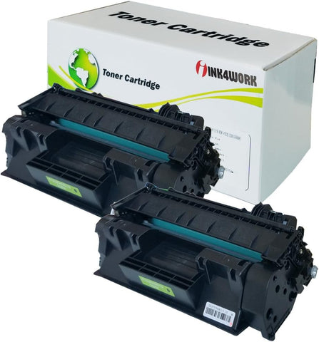 INK4WORK Compatible Toner Cartridge Replacement for HP CE505A (05A) use with Laserjet P2035 P2035n P2055d P2055dn P2055X (Black, 2-Pack)