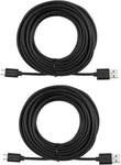 Smays 2-Pack 25ft Power Extension Cable Compatible for WyzeCam, Wyze Cam Pan, Nest Cam Indoor, Blink, Yi Camera, USB to Micro USB Charging Cord (Black)