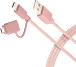 Realm 5ft USB-A to USB-C Cable with Micro USB Adapter, Rose Gold, (RLMC3RG)