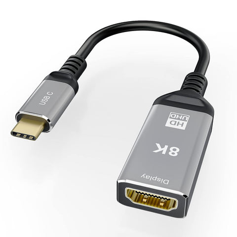 CHENLENIC USB C to HDMI 2.1 Cable Type C USB3.1 8K@60Hz 25cm Male to Female 7680x4320 4K@120Hz UHD HDR High Speed 48Gbps Thunderbolt 3 Compatible for HDTVs Projectors and Monitors