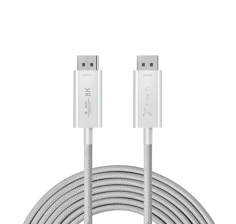 Pure Fi DisplayPort 1.4a Active Optical Cable - 32.4Gbps, 8K30, 4K120, Low EMI (25 feet)