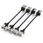 JUXINICE 4pack Ultra-Slim Cat6 Series Patch Cables 0.6FT Short,High Speed Slim Ethernet Cable OD 0.12inch,Rj45 Internet Computer LAN Cable, Cat6a Ethernet Cable for PS4,Box,Gaming Switch
