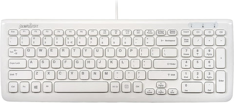 Perixx PERIBOARD-208W US, Wired Compact Design USB Keyboard - 15.28x5.39x0.91 Inches with Number Pad - Glossy White - US English