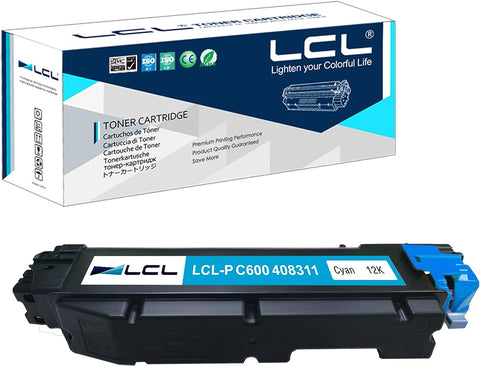 LCL Compatible Toner Cartridge Replacement for Ricoh P C600 408311 High Yield (1-Pack Cyan)