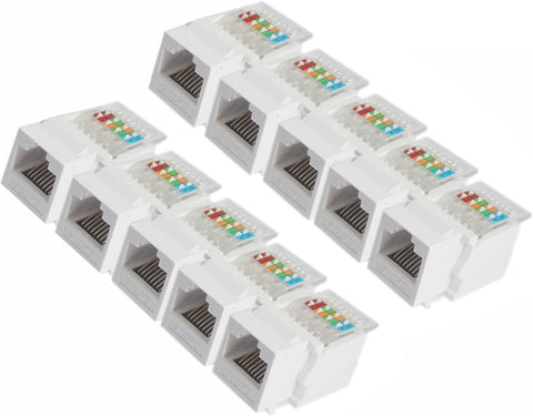 10 pcs CAT6 RJ45 Cat 6 90 Degree Punch Free Socket Module Connector Network Coupler Ethernet Wall Jack Keystone Jack RJ45 Ethernet Module CAT6 Network Coupler Stamping Adapter
