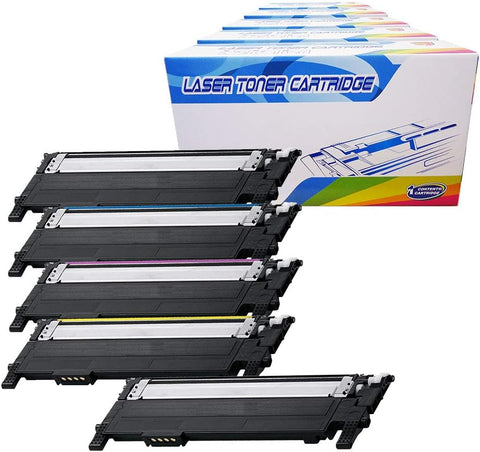 Inktoneram Compatible Toner Cartridges Replacement for Samsung CLP365 CLP-365 406S CLT-406S CLX-3305 CLX-3305FN CLX-3305FW Xpress C410W C460FW CLP-360 CLP-365W ([2-Black,Cyan,Magenta,Yellow], 5-Pack)