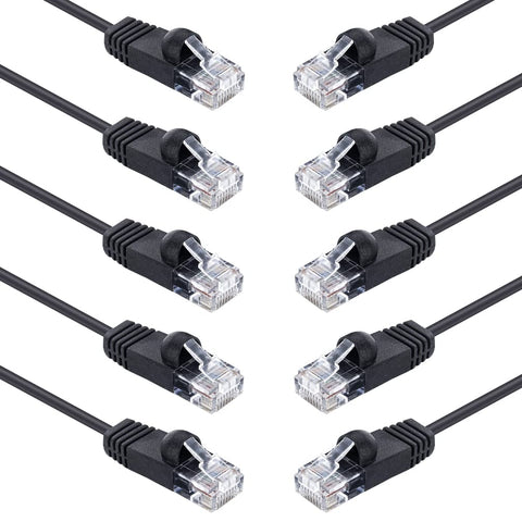 Cat 6 Ethernet Cable 13.1 ft (10-Pack) - Cat6 Patch Cable, Cat 6 Patch Cable, Cat6 Cable, Cat 6 Cable, Cat6 Ethernet Cable, Network Cable, Internet Cable - Black 13.1 Feet