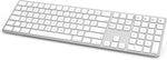 J JOYACCESS Wireless Bluetooth Keyboard with Numeric Keypad, Multi Device Slim Aluminum Rechargeable Quiet Wireless Keyboard for Windows/iOS/Android/Computer/Desktop Laptop(Silver White)