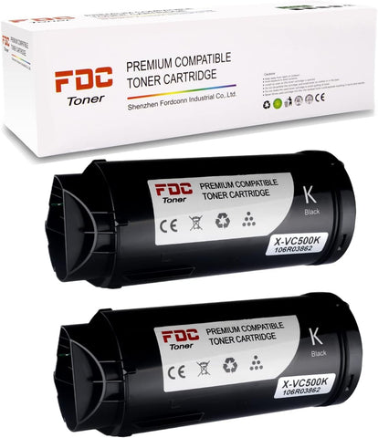 FDC Compatible 106R03862 Toner Cartridges Replacement for Xerox VersaLink C505 C505S C505X C500 C500N C500DN Printers (Black,2 Pack)