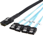 CableCreation Mini SAS to 4 SATA Cable, 36 Pin SFF 8087 Host/Controller to 7 Pin SATA Target/Backplane, Compatible with PERC H310, RAID Controller(1M / 3.3FT)