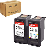 Refilled Ink Cartridge Replacement for Canon PG 240XL 240 XL CL 241XL 241 XL Used for Canon PIXMAMG3620 MX472 MX452 MG3220 MG3520 MG2220 MX392 MX522 MG2120 (1 Black, 1 Tri Color) by JUNCAI