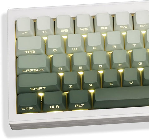 105 Keys PBT Double Shot Backlit Keycaps OEM Profile Gradient Green Keycap Set Fit for RK61/GK61/Anne Pro2 Cherry Mx Switches Mechanical Keyboard