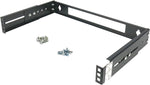 CNAweb 1U 19-Inch Hinged Extendable Wall Mount Bracket Collapsible Network Equipment Rack - Black