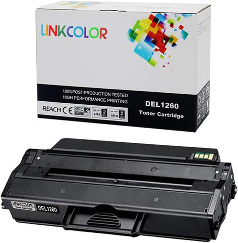 Linkcolor Compatible B1260 Toner Cartridge Replacement for Dell 1260 1265 Toner Cartridge for Dell B1260dn Dell B1265dnf Dell B1265dfw Laser Printer Black 1-Pack