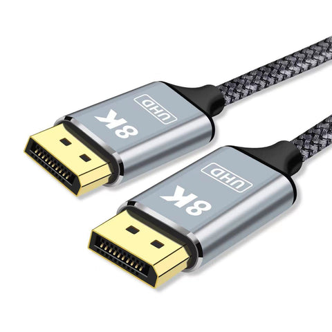 8K DisplayPort to DisplayPort 1.4 Cable, 10ft DP to DP Male to Male Cable Gold-Plated Cord, Supports 8K@60Hz, 4K@144Hz 32.4Gbps, 3D, FreeSync & G-Sync, Compatible for Lenovo, Dell, HP, ASUS and More