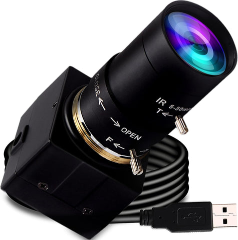 ELP 5-50mm Varifocal Lens 1080P USB Camera with H.264 High Definition Sony IMX323 Webcam for Android Linux Windows Industrial Video