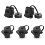 PENGLIN 5PCS Waterproof HDMI 2.0 Panel Mount Socket, Female to Female 4K Adapter Converter, 4K 30hz HDMI Pass Through Connector DIY Jack with Waterproof Cap