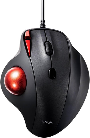 SANWA Wired Ergonomic Trackball Mouse, Optical Rollerball Mice, Programmable Silent Buttons, 34mm Trackball, 600/800/1200/1600 Adjustable DPI, Compatible with MacBook, Laptop, Windows, macOS