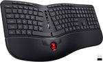 Ergonomic Keyboard, 2 in 1 Wireless Computer Keyboard and Trackball Mouse Combo Design with Wrist Rest, Split Keyboard, USB Keyboard for Windows/Mac/Laptop/Computer/PC-Black