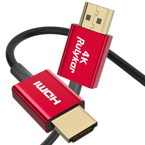 Rulykar Thin 4K HDMI 2.1 Cable 6.6FT/2M, Ultra High Speed 48Gbps, Ultra Thin HDMI 2.1 ?3.6mm Cord,4K@60Hz, Dynamic HDR, eARC, Compatible with PS5, Xbox One, NS, GH5S, 4KUHD TV