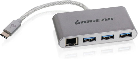 IOGEAR HUB-C Gigalinq USB-C to USB-A Hub with Ethernet Adapter, GUH3C34