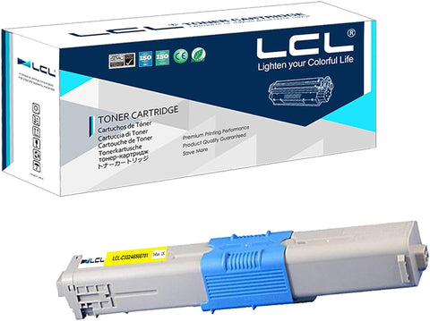 LCL Compatible Toner Cartridge Replacement for OKI C332dn C332 MC363dn 46508701 MC363 (1-Pack Yellow)