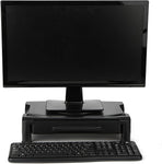 Mind Reader Anchor Collection, Rotating Extra Wide Adjustable Monitor Stand with Storage Drawer, Black