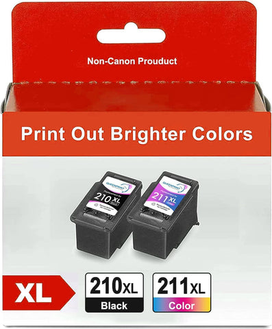 for Canon 210 and 211 Ink cartridges XL QUEENPRINT PG 210XL CL 211XL Ink Cartridges for Cannon PIXMA MP230 MP240 MP250 MP260 MP270 MP490 MP495 MX320 IP2700 IP2702 Printer(Black PG210, Color CL211)