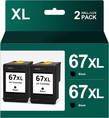 67XL Black Ink Cartridge Replacement for HP Ink 67 67XL Compatible with Envy 6000 6055e 6400e 6455e 6458e DeskJet 2755e 2700 4100 4155e Printer (2 Black)