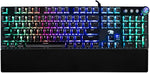 iBUYPOWER MEK 3 LT Mechanical Gaming Keyboard with Clicky Blue Switches, Aluminum Top Surface, Full Sized Keyboard, 104 Keys Low-Profile, Double Injection Keycaps, Braided USB