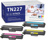 LVELIMIT TN-227 Toner Cartridge 4 Pack Set Compatible TN-227BK Black, TN-227C Cyan, TN-227M Magenta, TN-227Y Yellow Toner Replacement for Brother TN-227 MFC-L3750CDW MFC-L3730CDW Printer Toner