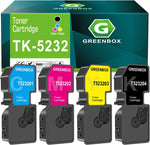 GREENBOX Compatible Toner Cartridge Replacement for Kyocera TK-5232 TK5232 TK-5232K TK-5232C TK-5232M TK-5232Y for Ecosys M5521cdw P5021cdw P5021cdn Printer (1 Black 1 Cyan 1 Magenta 1 Yellow)