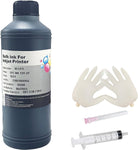 AYMSous Black Ink Refill Ink Kit Dye Ink 500ml Compatible with HP Inkjet Printers Refillable Cartridge CISS CIS System (16.9 oz) with Syringe & Glove