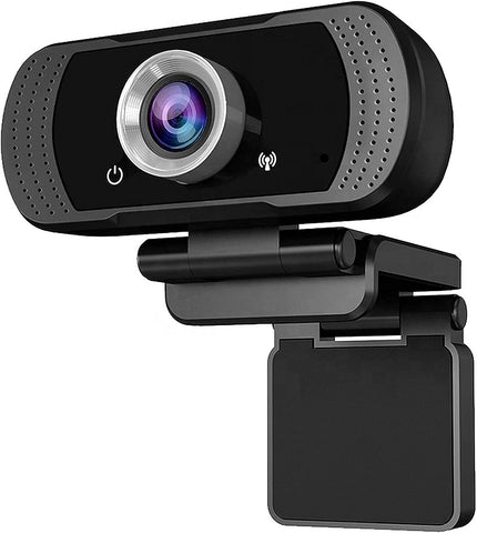 Webcam with Microphone - QY 1080p Full HD USB Camera, 30fps, Wide-Angle Video Capture - Auto-Light Correction - Plug & Play Cam for Laptop, Desktop Computer & Mac - Adjustable Clip