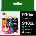 Clorisun 910 910XL Ink Cartridge Compatible for HP 910XL Ink Cartridges Combo Pack with Newest Chip OfficeJet Pro 8025 8020 8035 8028 8022 8010 8015 8018 Printer (Black Cyan Magenta Yellow 4-Pack)