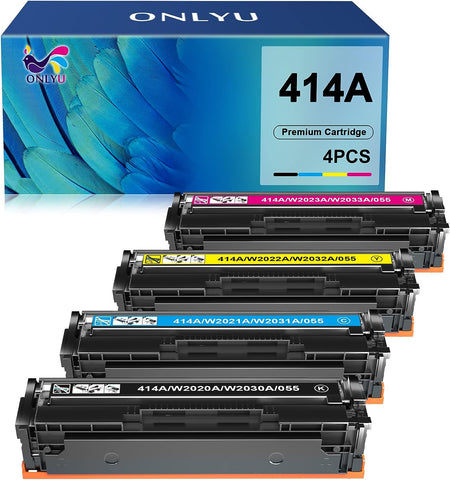 ONLYU Compatible Toner Cartridge Replacement for HP 414A 414X W2020A Used with HP Color Laserjet Pro MFP M479fdw M454dn M479fdn M454dw Toner Printer (Black Cyan Yellow Magenta, 4-Pack)