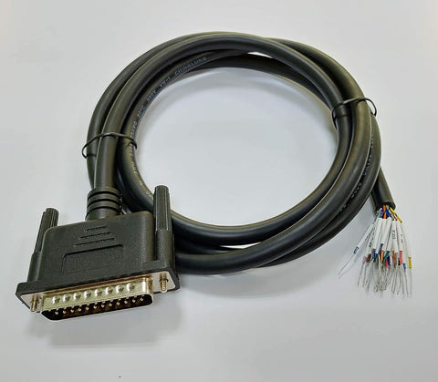 CompuCablePlusUSA.com Best Industrial Serial DB25 D-Sub 25 Pin Male RS232 Serial Cable with Bare Wire - 28 AWG with Black PVC Jacket (Male, 25 Feet)