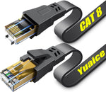 Cat 8 Ethernet Cable, Heavy Duty High Speed Flat Internet Network Cable, Professional LAN Cable, 26AWG, 2000Mhz 40Gbps with Gold Plated RJ45 Connector, Shielded in Wall, Indoor&Outdoor (CAT8-50FT)