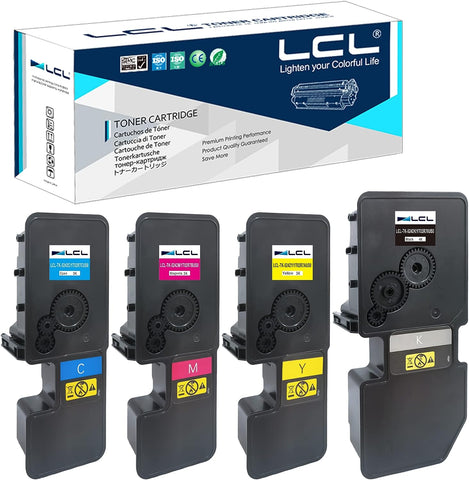 LCL Compatible Toner Cartridge Replacement for Kyocera TK-5242 TK5242 TK-5242K TK-5242C TK-5242M TK-5242Y 1T02R70US0 1T02R7CUS0 1T02R7BUS0 1T02R7AUS0 (4-Pack Black Cyan Magenta Yellow)