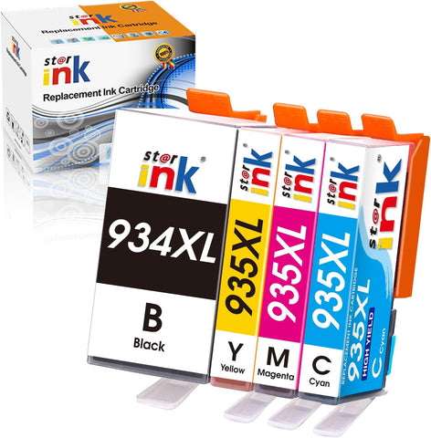 starink Compatble 934XL 935XL Ink Cartridges Replacement for HP 934 935 XL | Work for Officejet Pro 6830 6230 6835 6812 6815 6820 Printer, 4 Pack(Black, Cyan, Magenta, Yellow)