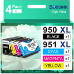 BOSSINK 950XL 951XL Ink Cartridge Replacement for HP 950 951 XL Work for HP Officejet Pro 8600 8610 8100 8620 8630 Printer,4 Combo Packs 1 Black, 1 Cyan, 1 Magenta, 1 Yellow