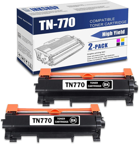 TN770 Compatible TN-770 Black High Yield Toner Cartridge Replacement for Brother TN-770 DCP-L2550DW MFC-L2710DW HL-L2350DW HL-L2370DW HL-L2390DW Toner.(2 Pack)